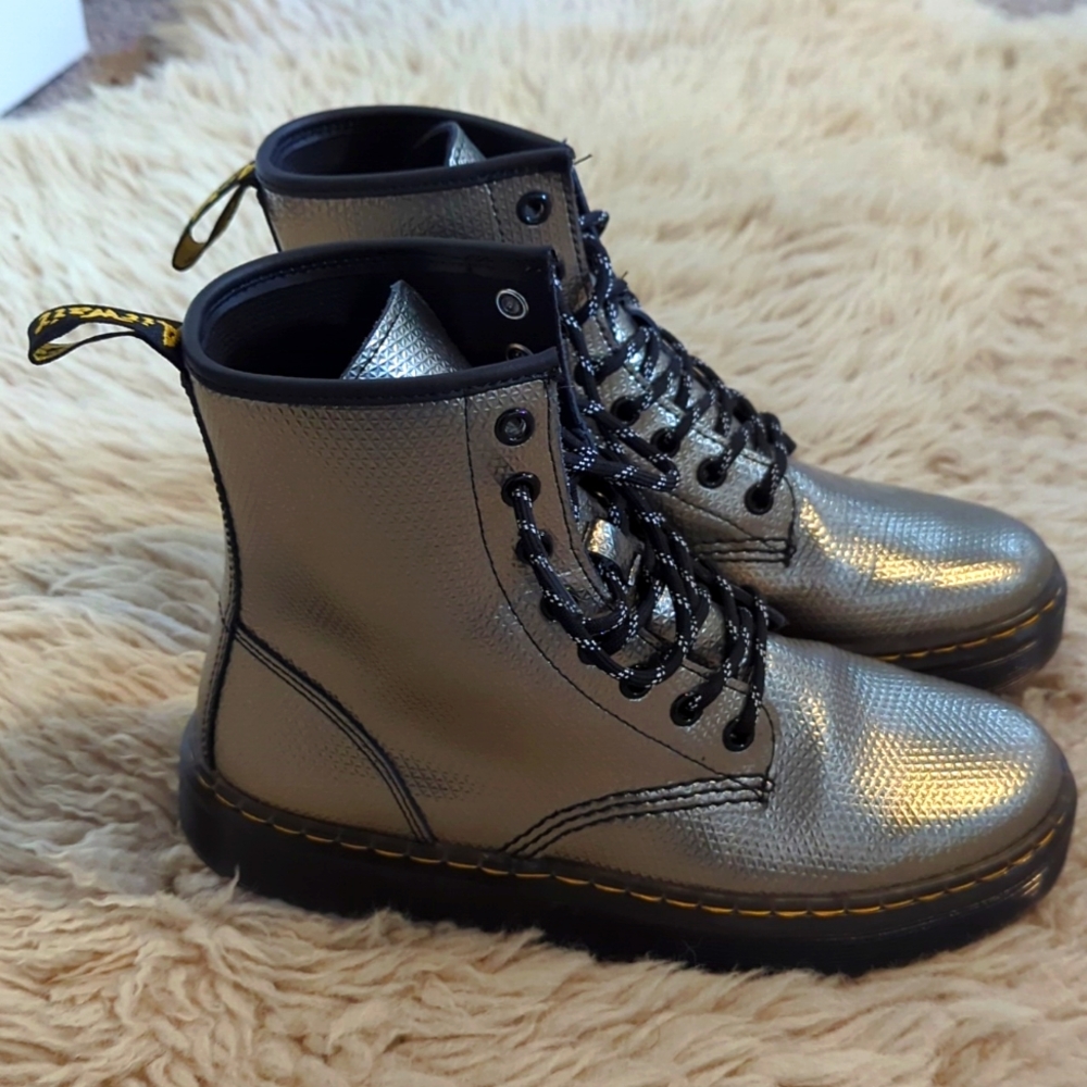 Dr. Martens Zavala Metallic Combat Boots Gem